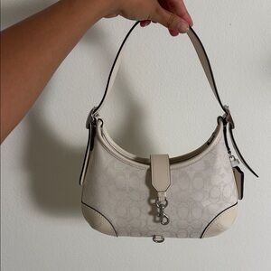 Coach Chalk Signature Crescent Shoulder Bag